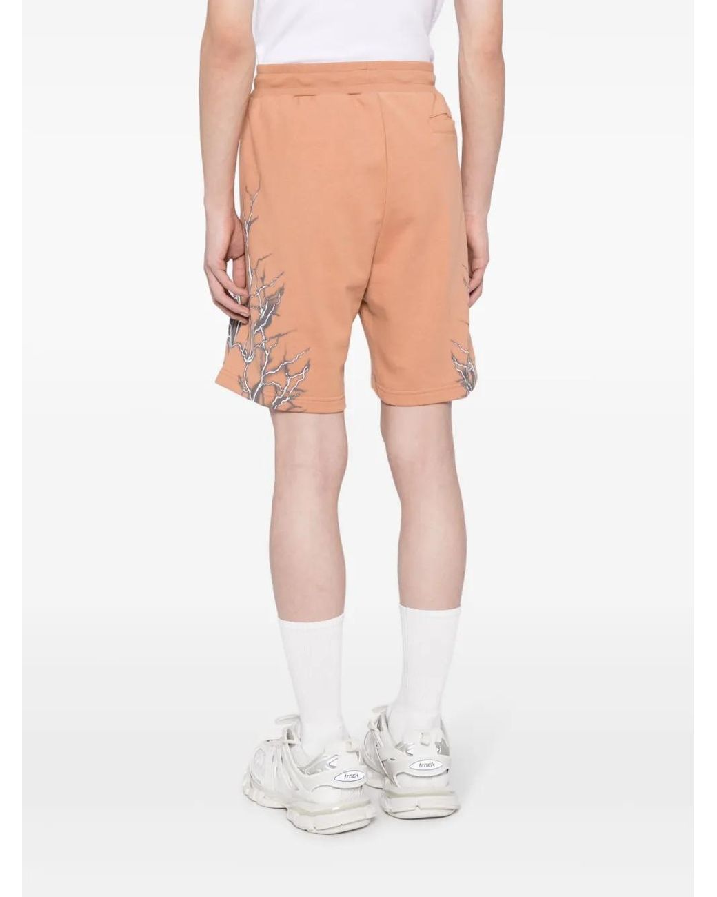 Phobia Orange Short En Coton À Imprimé Graphique Lightning for men