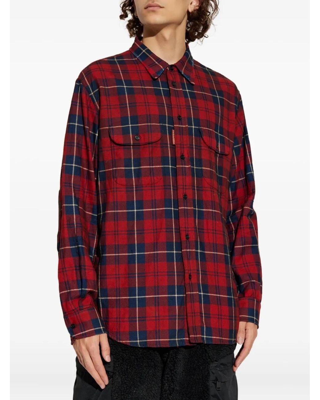 DSquared² Red Checked-Pattern Shirt for men