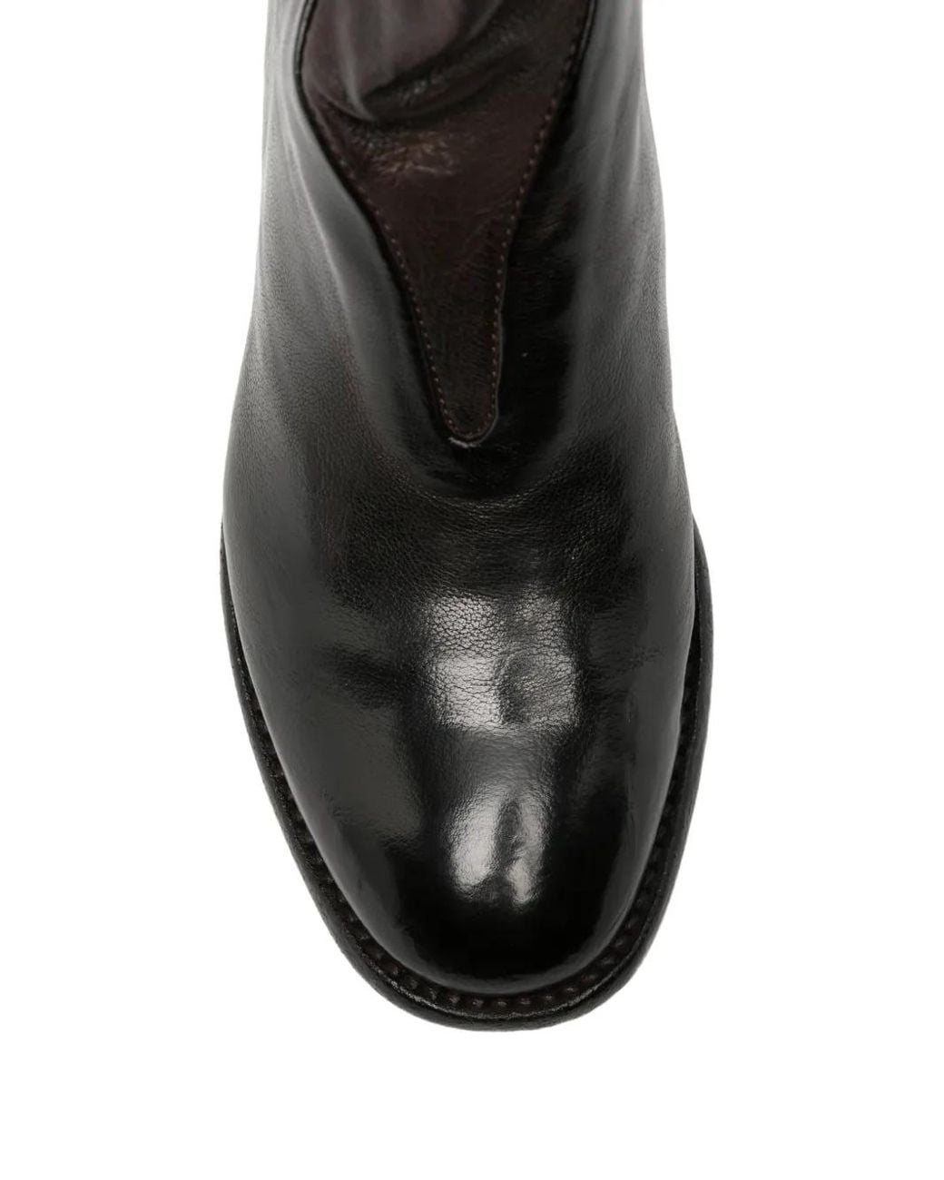 LEMARGO Black Rear-Zip Leather Ankle Boots