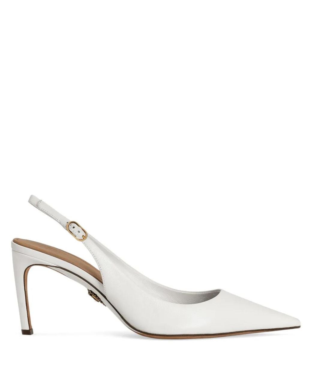 Dolce & Gabbana White Leather Slingback Pumps