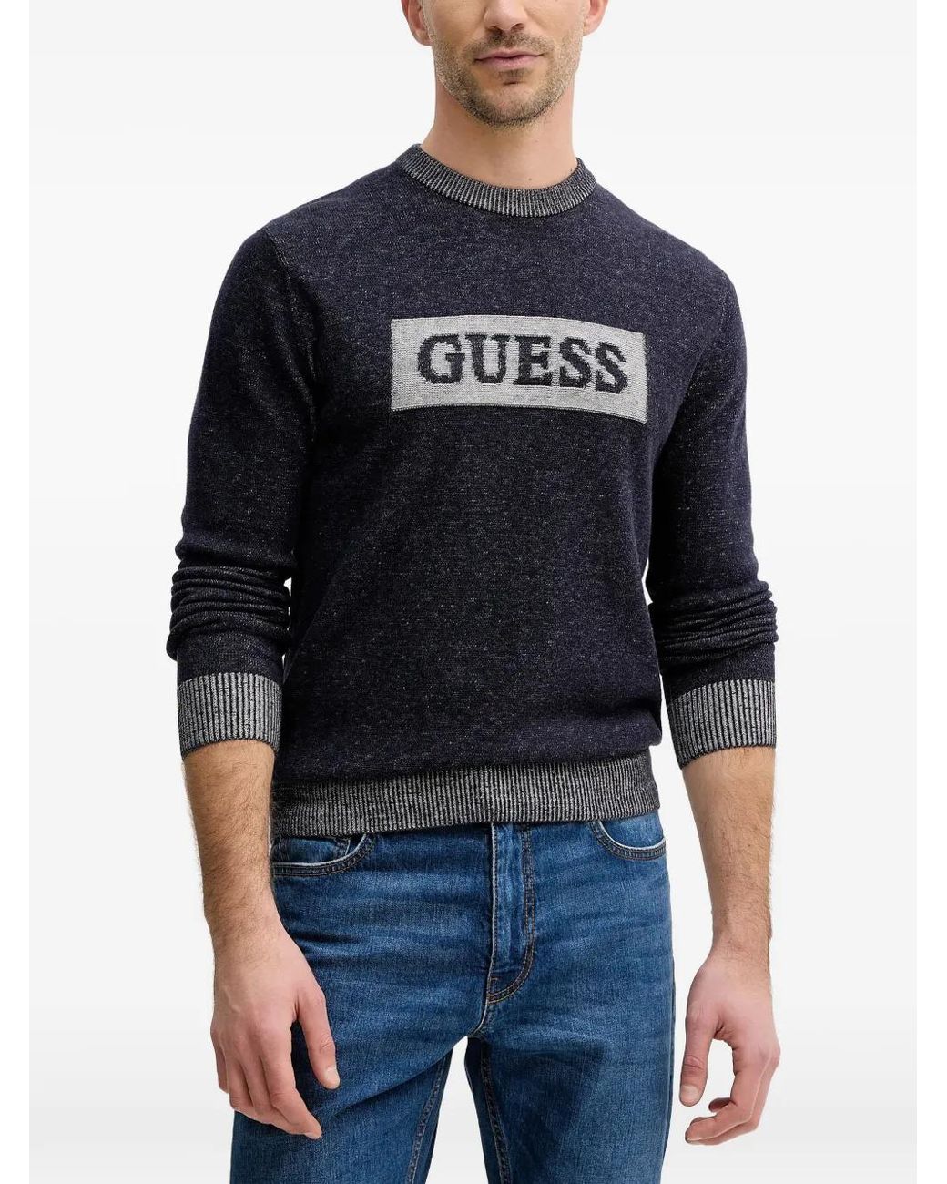 Guess Blue Logo Sweater for men