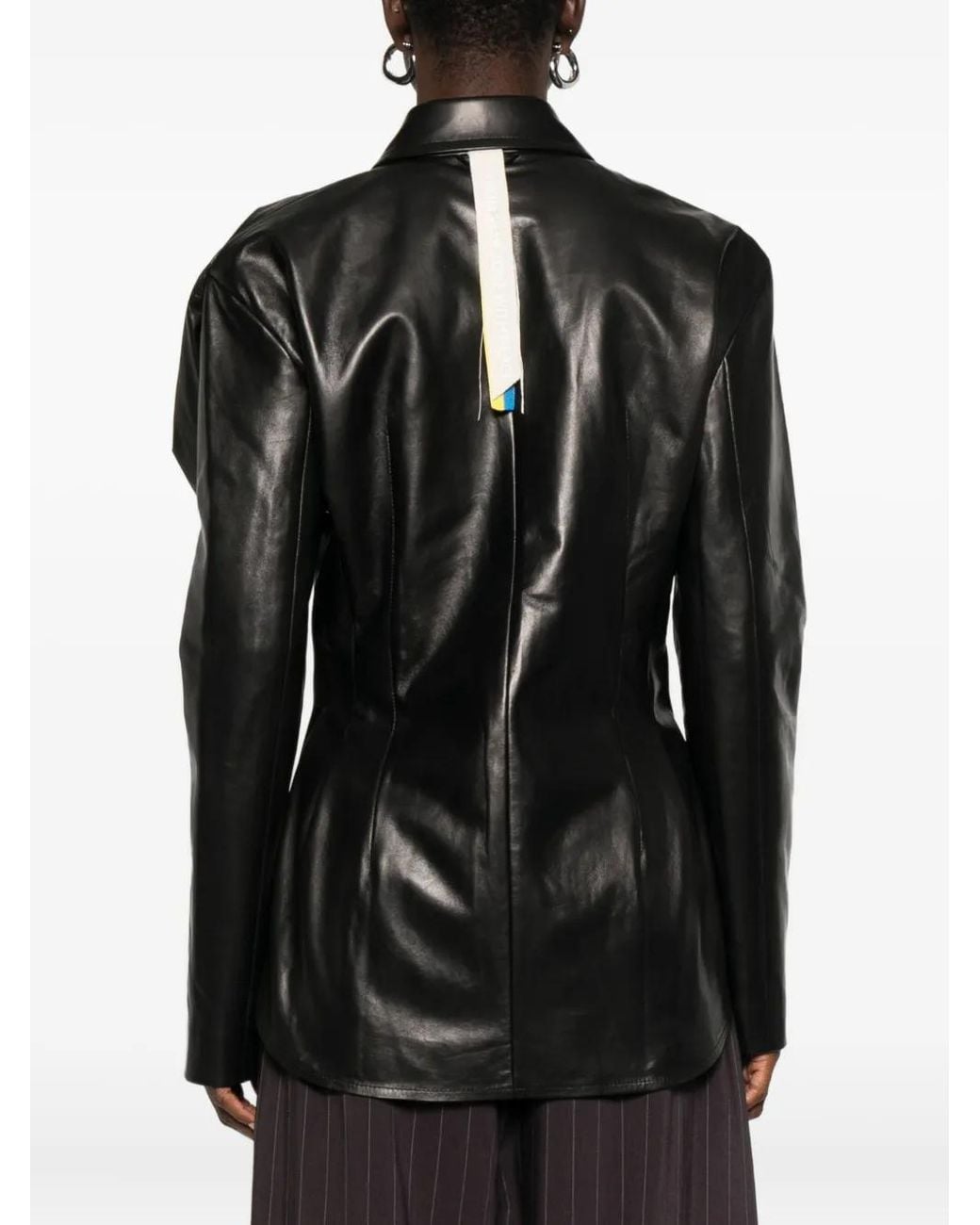 Litkovskaya Black Buttoned Leather Shirt
