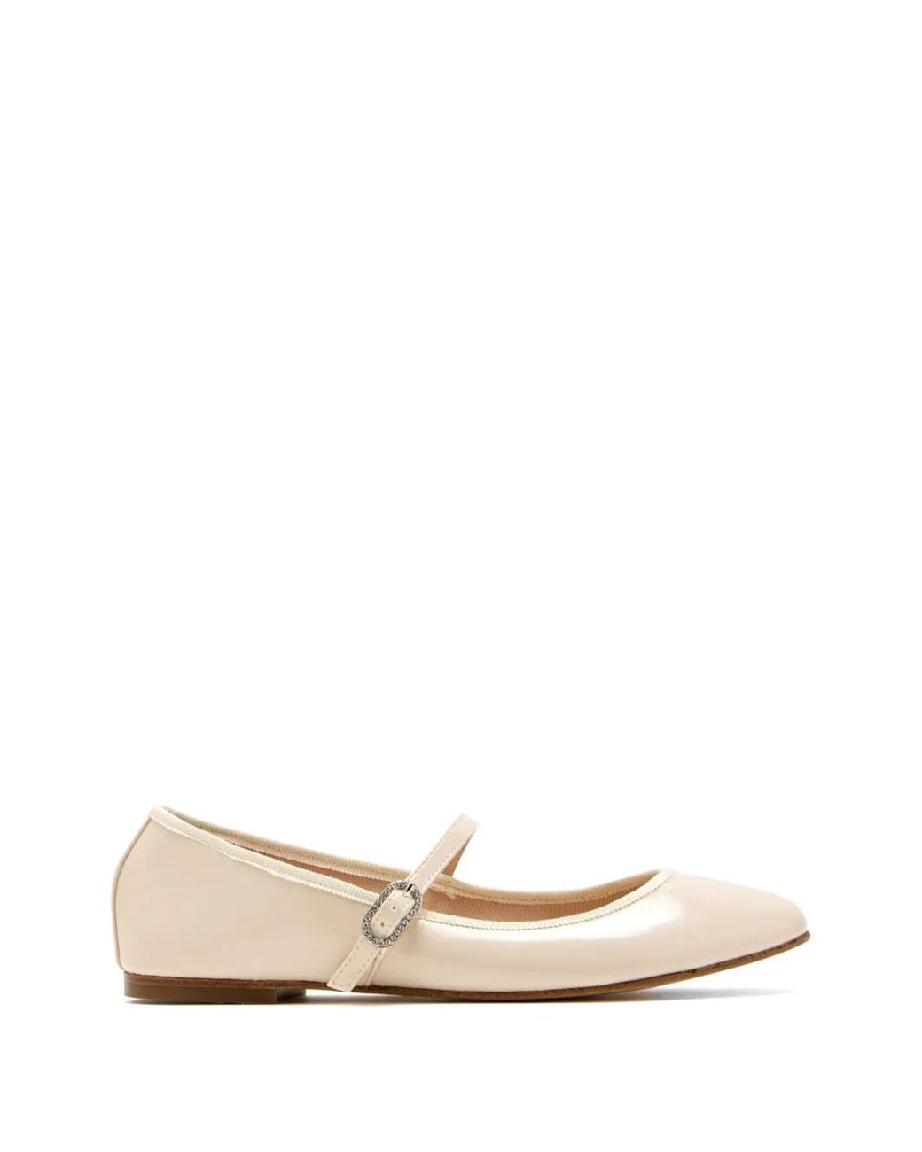 House Of Ballerinas Natural Patent-Leather Ballet Flats