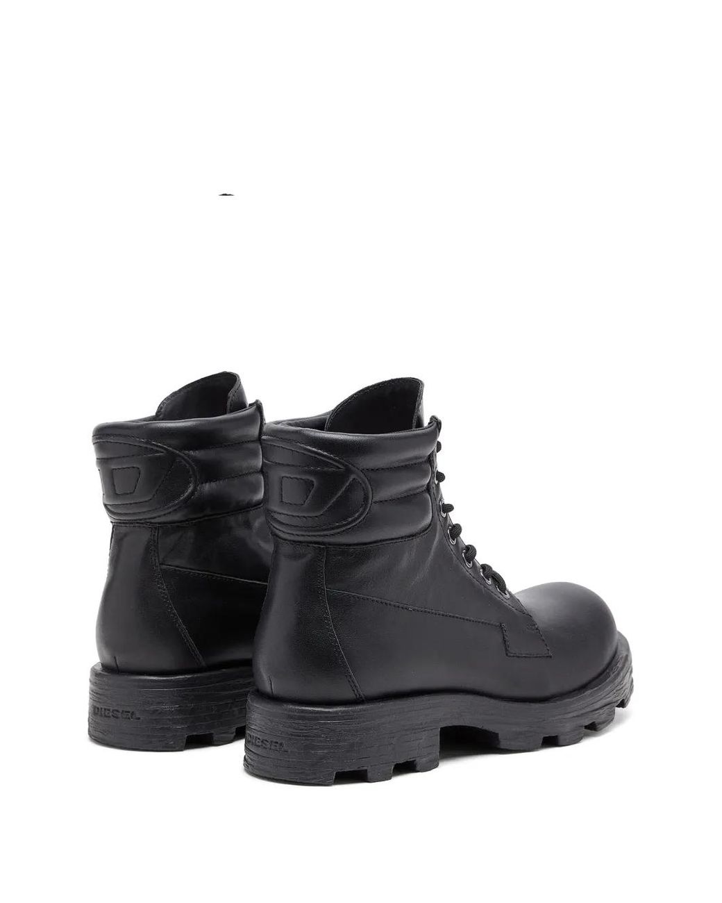 DIESEL Black D-Hammer Lace-Up Boots for men
