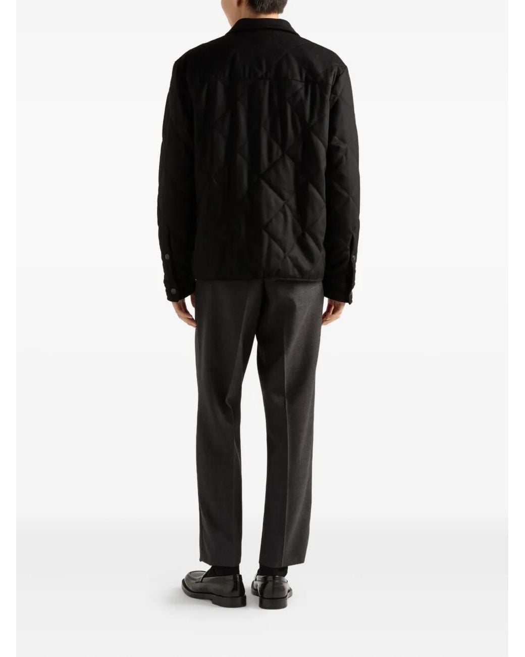 Camicia Trapuntata di Prada in Black da Uomo