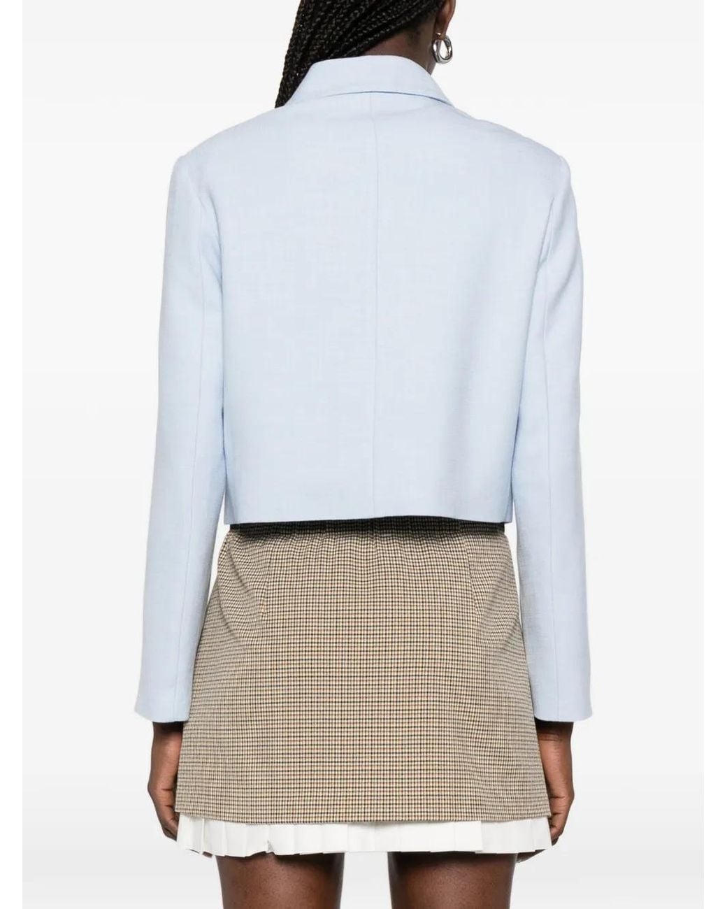 Maje Blue Short Single-Breasted Jacket
