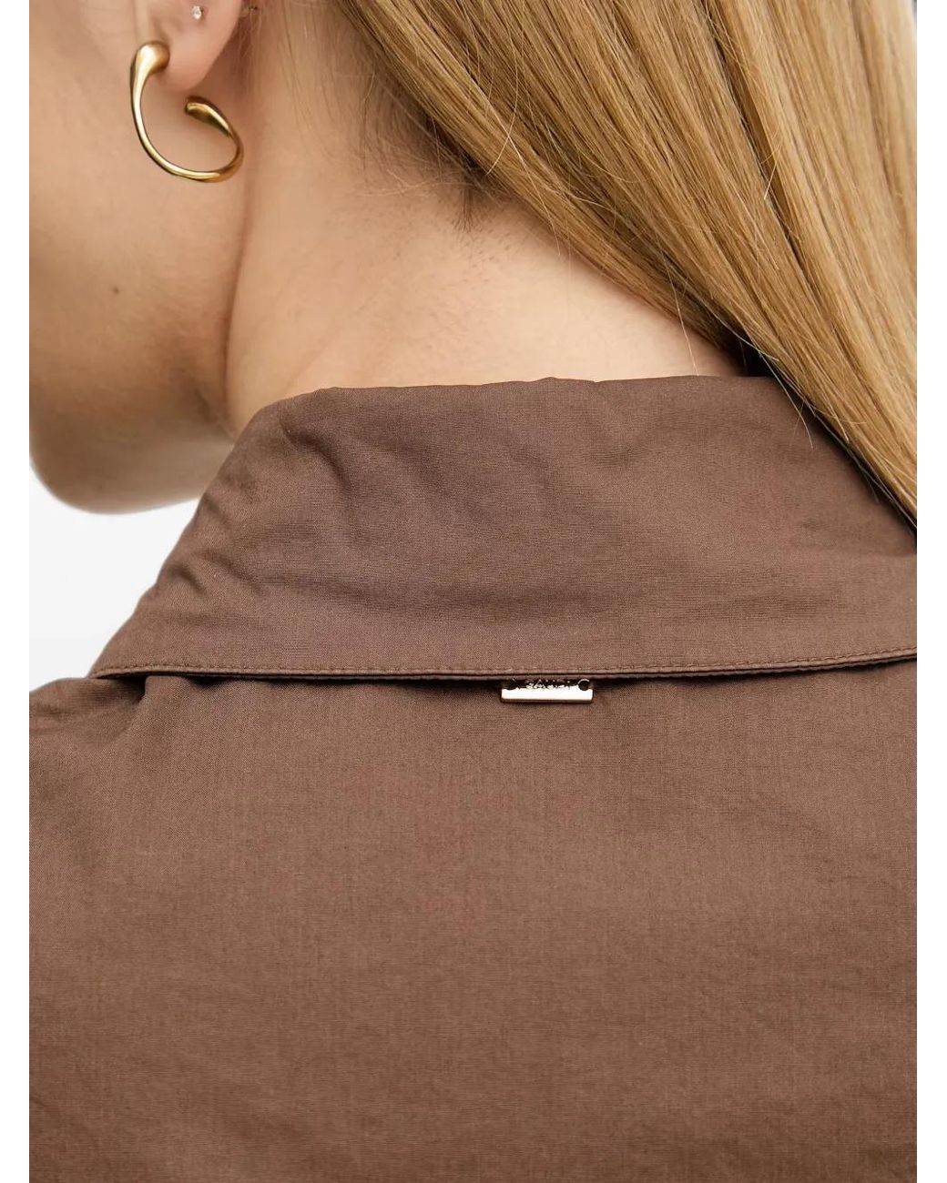 GAUDI Natural Cropped Drawstring-Waist Shirt