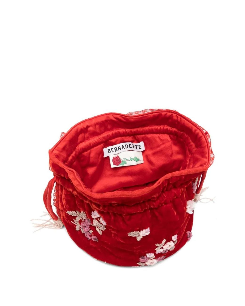 BERNADETTE Round Embroidered Bucket Bag