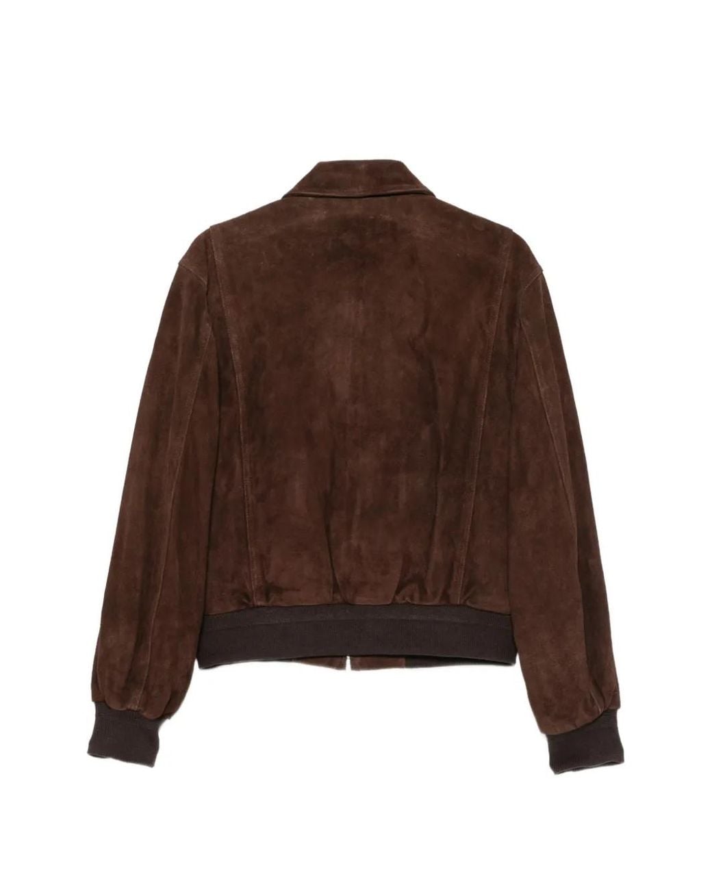 TONYWACK Brown Suede Bomber Jacket for men