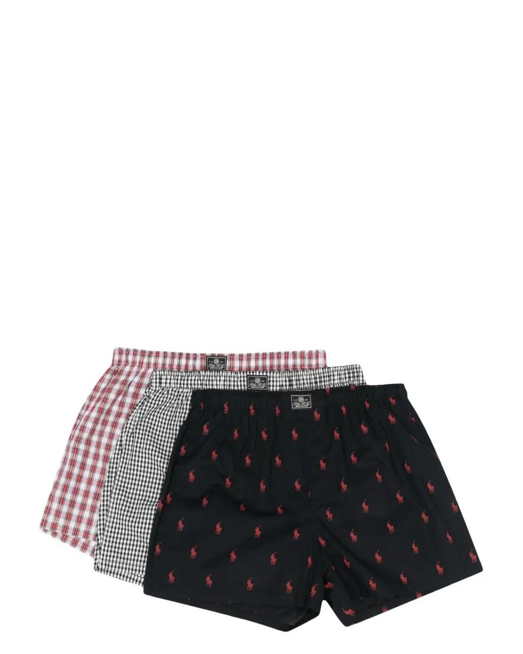 Polo Ralph Lauren Black Logo-Patch Cotton Boxers (Pack Of Three) for men