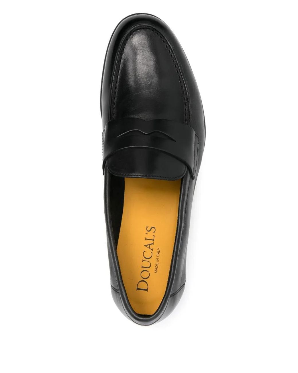 Doucal's Black Leather Loafers for men