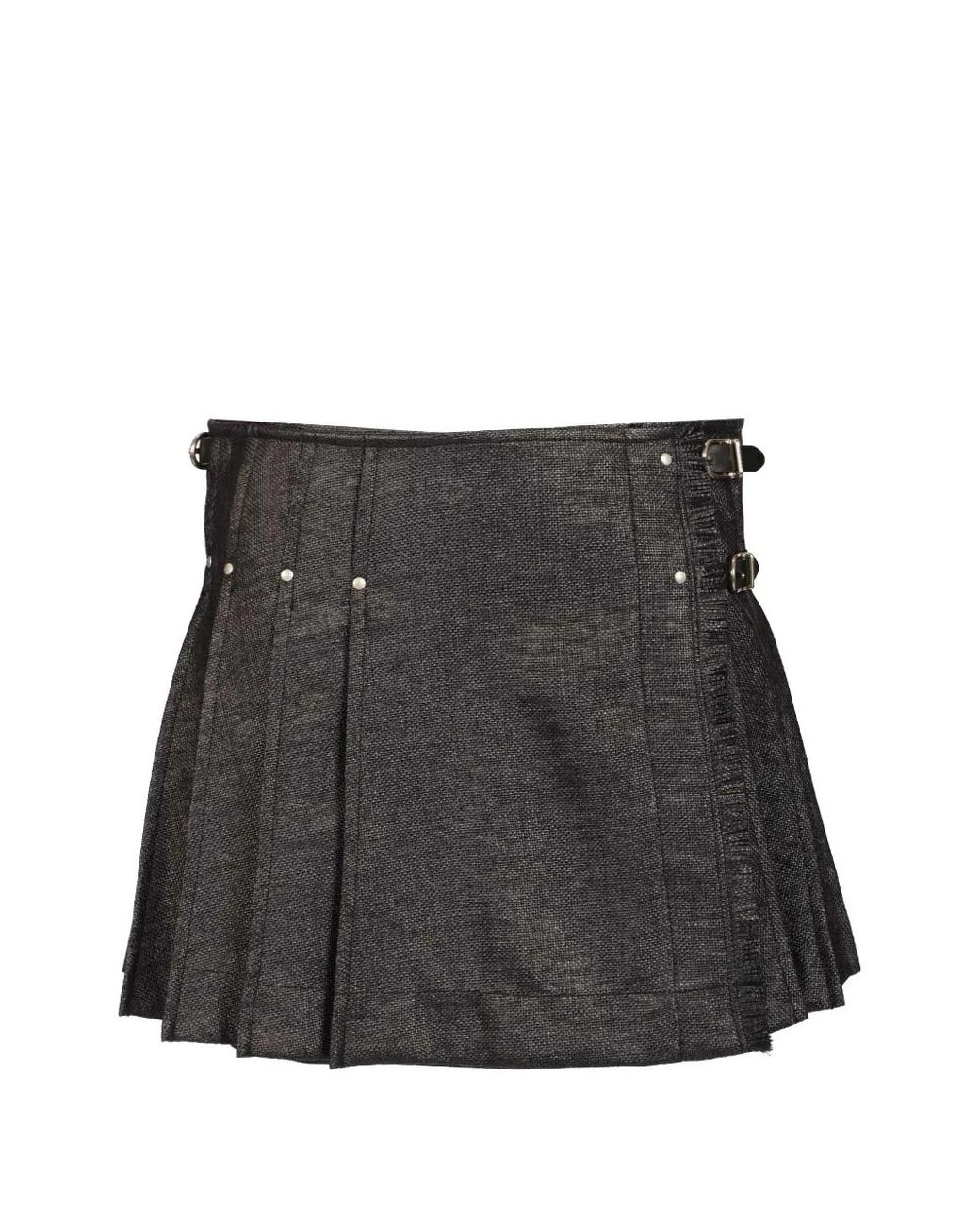 DURAZZI MILANO Black Studded Buckle Kilt