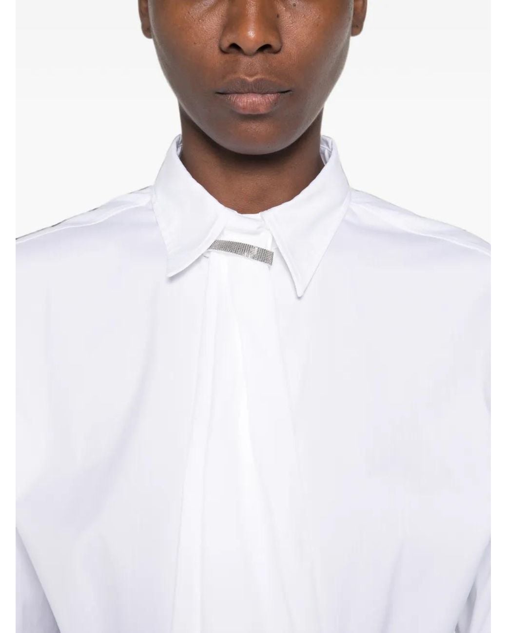 Brunello Cucinelli White Monili-Embellished Shirt