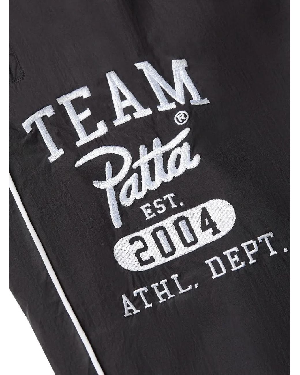 PATTA Gray Logo-Embroidery Pants for men