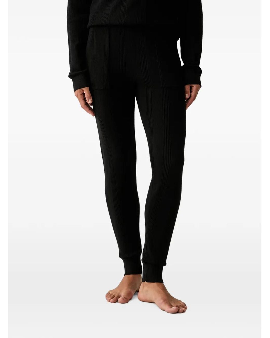 DKNY Black Ribbed-Knit Pyjamas