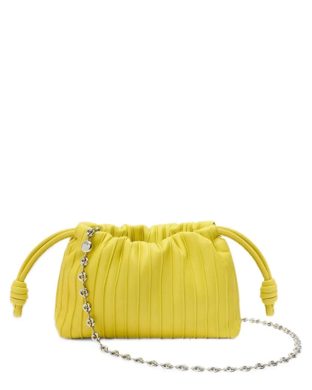Loewe Yellow Mini Flamenco Pleats Purse