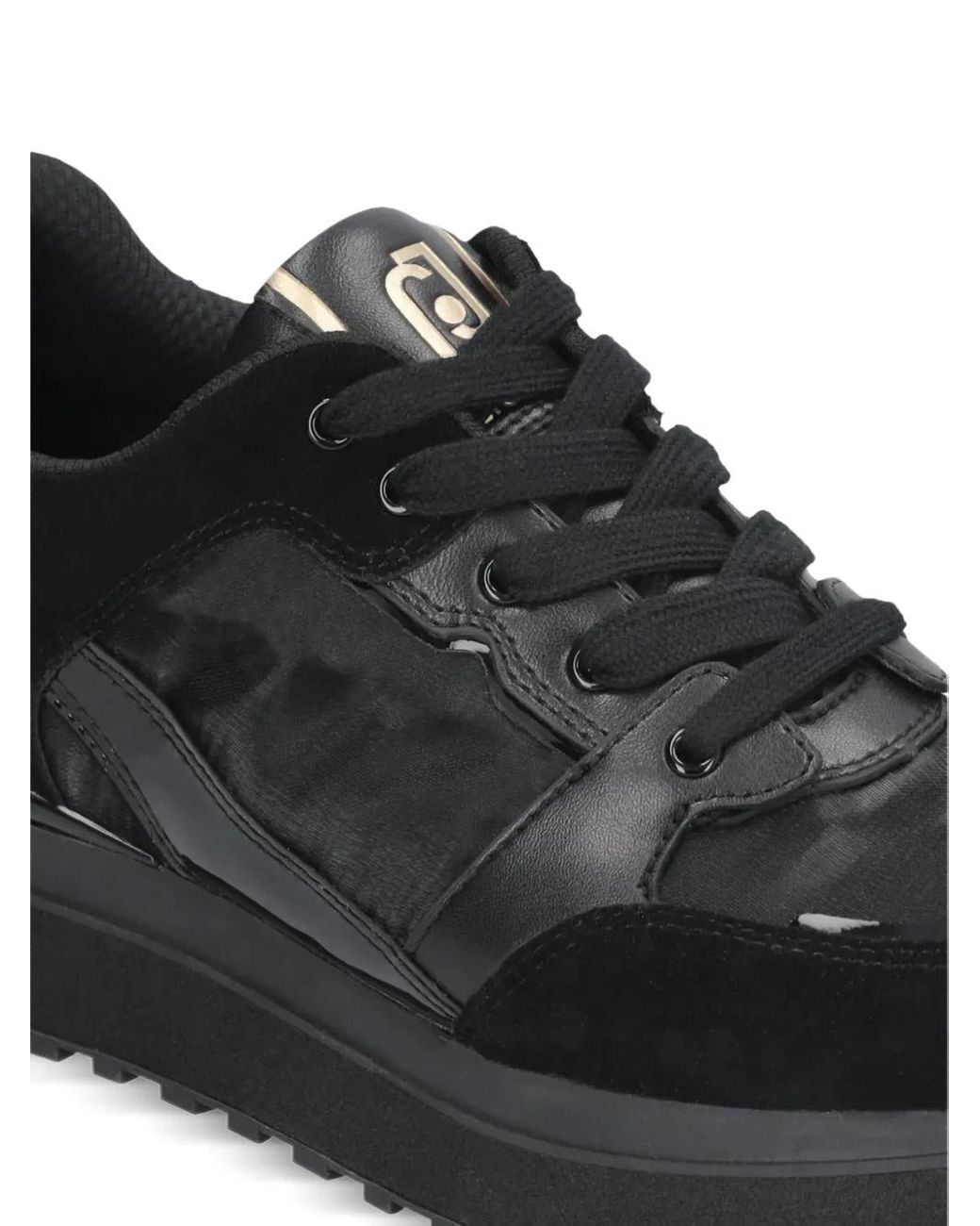 Liu Jo Black Maxi Wonder 91 Lace-Up Sneakers