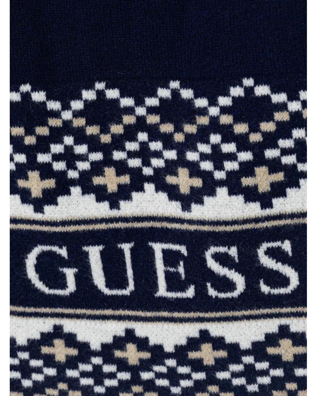 Ensemble Bonnet-Écharpe À Motif Géométrique Guess pour homme en coloris Blue