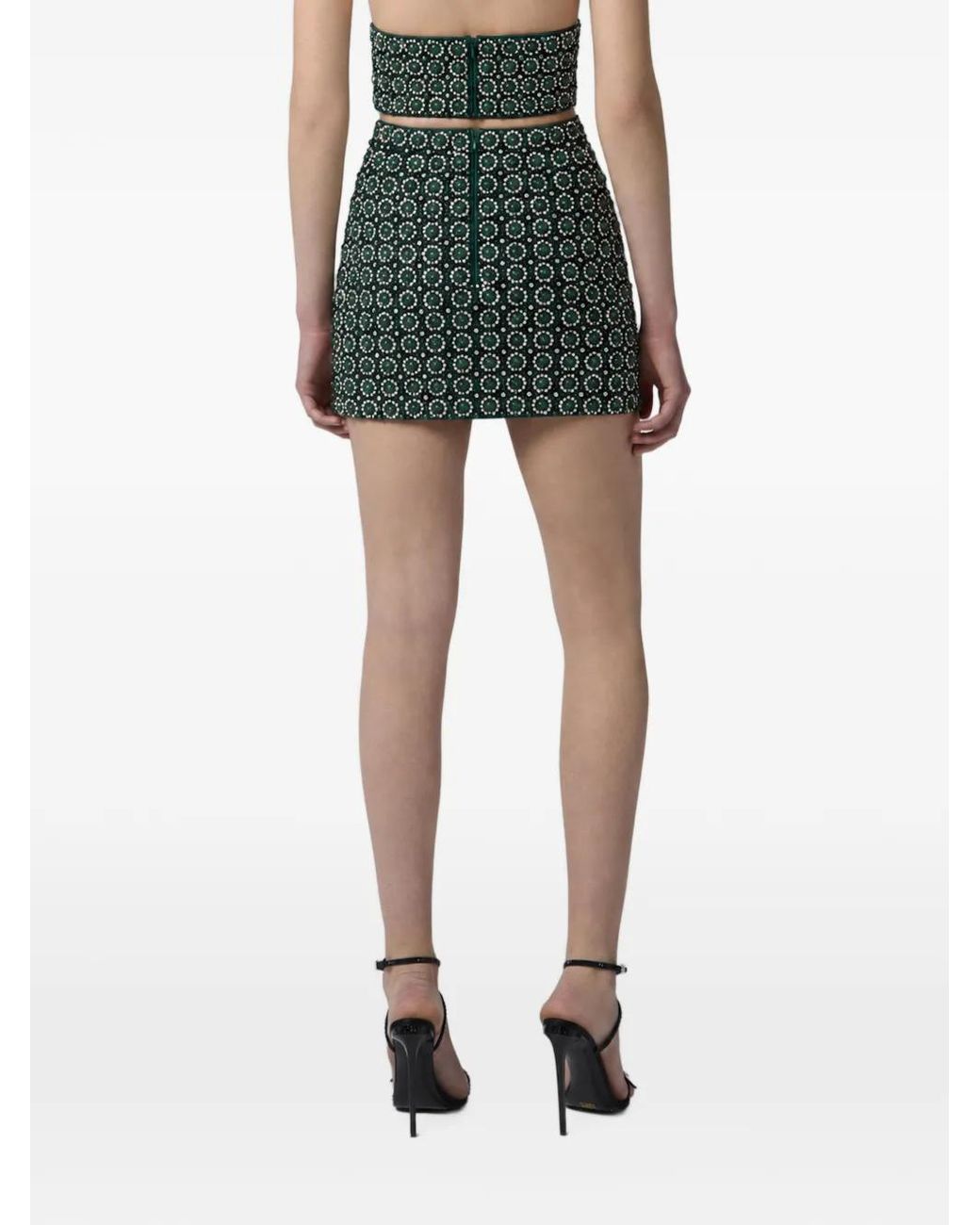Philipp Plein Green Jupe En Tulle À Sequins