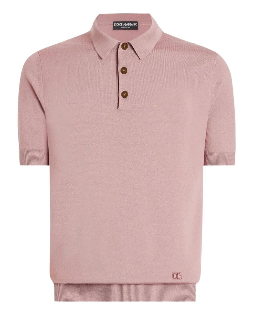 Dolce & Gabbana Pink Button-Fastening Short-Sleeve Polo Shirt for men