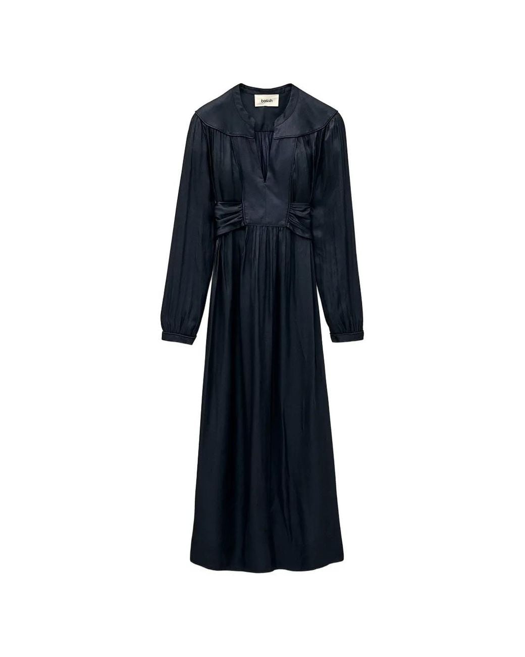 Ba&sh Blue Gathered V-Neck Maxi Dress