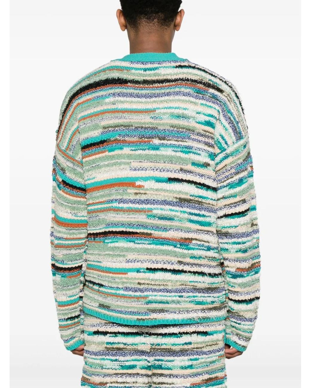 Alanui Green Madurai Striped Cardigan for men