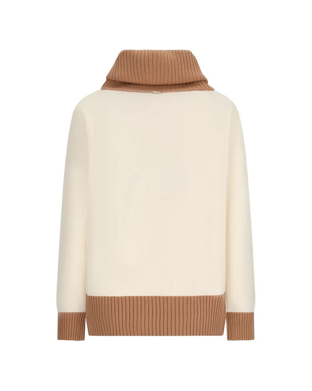 Herno White Wool Colour-Block Jumper
