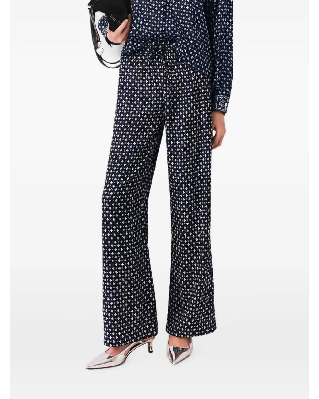 Pantalon Ample À Strass Maje en coloris Blue