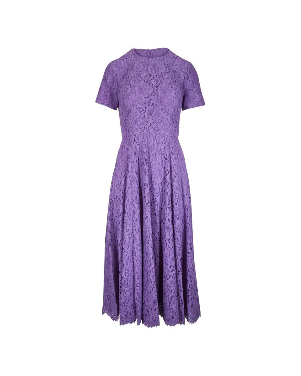 Michael Kors Purple Corded Floral-Lace Dance Dress