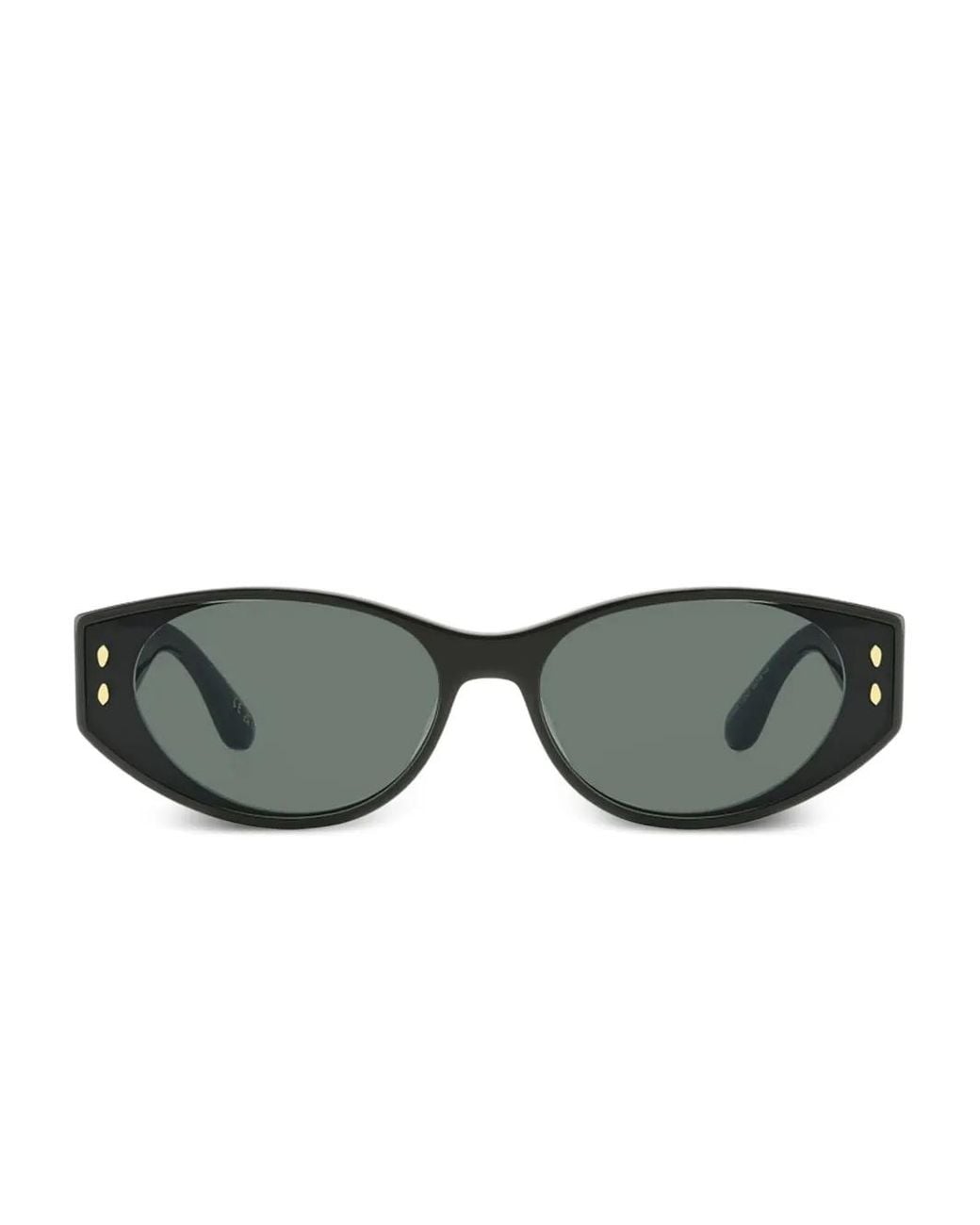 Isabel Marant Gray Oval-Frame Studded Sunglasses