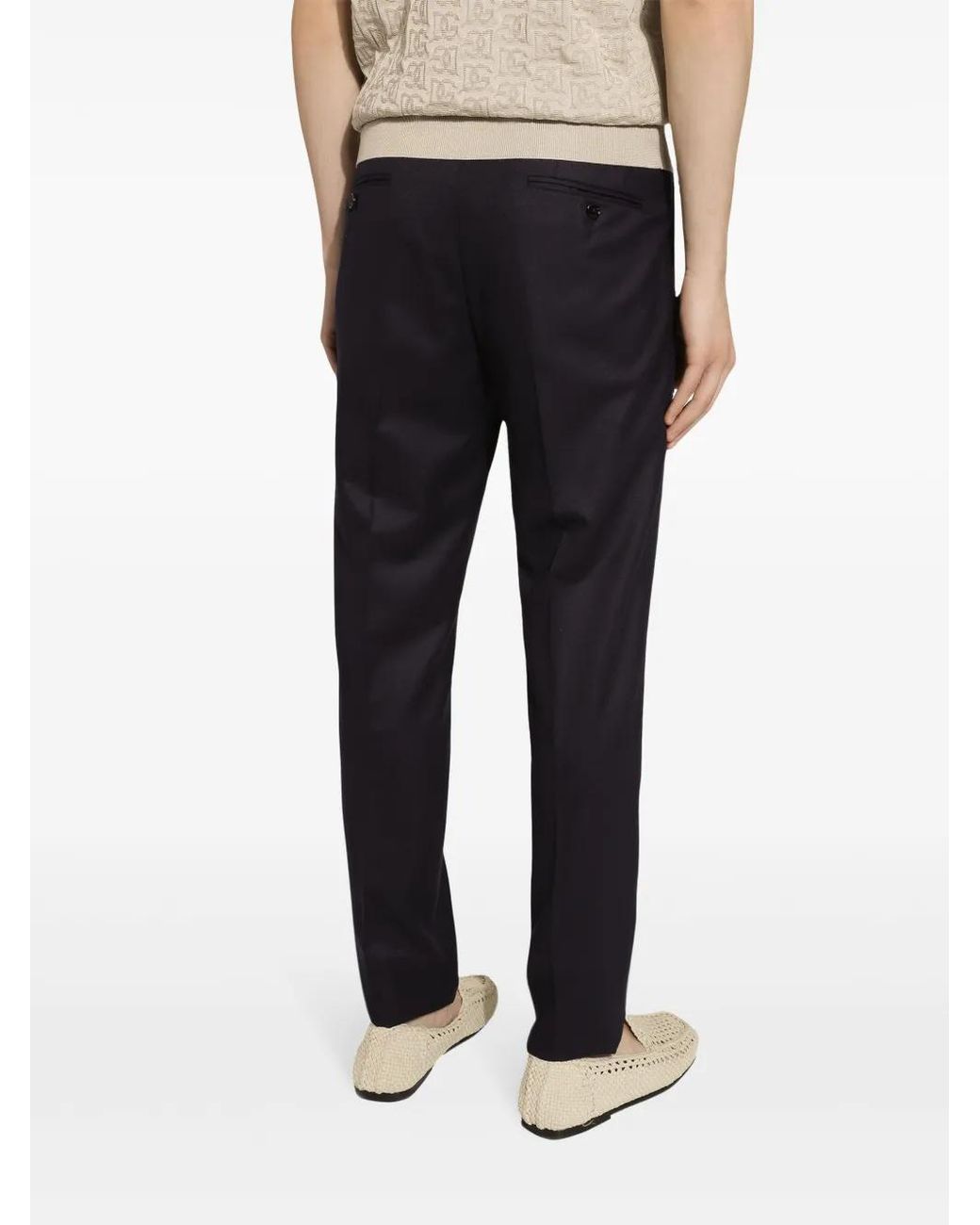 Dolce & Gabbana Blue Tailored Tapered Trousers for men