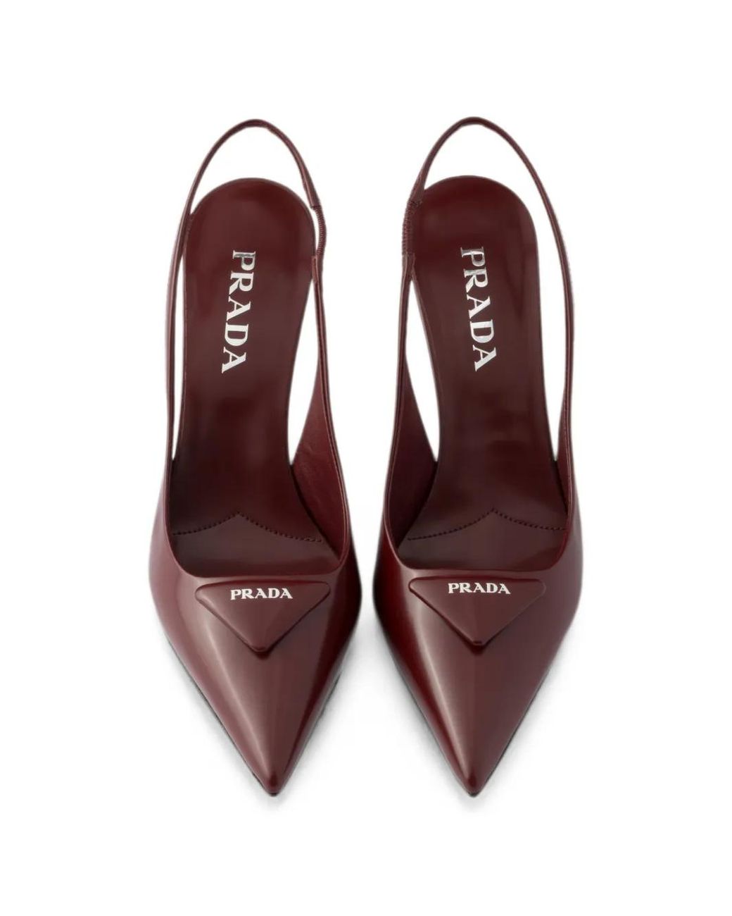 Prada Brown Escarpins En Cuir À Bride Arrière