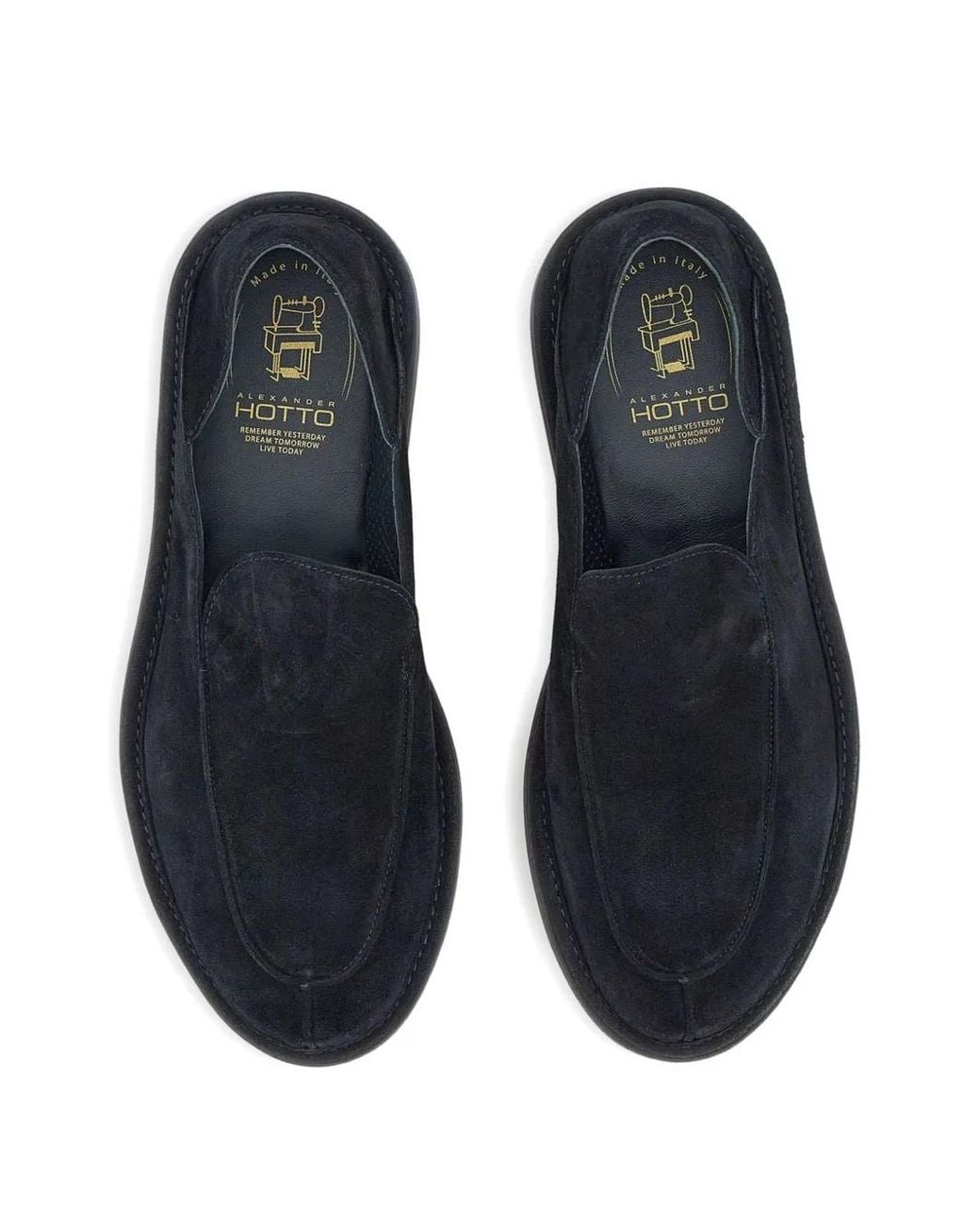 Alexander Hotto Blue Suede Loafers for men