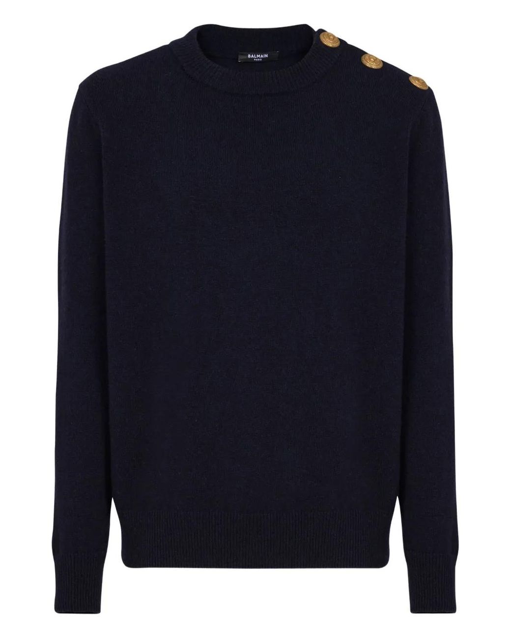 Balmain Blue 'Leone Catena' Button Sweater for men