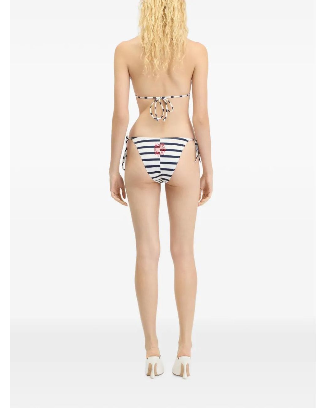 Jean Paul Gaultier White The Asymetric Marinière Bikini Set
