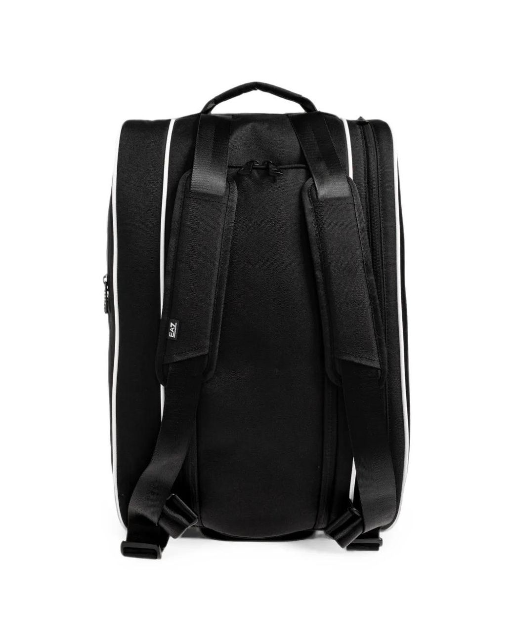 EA7 Black Logo-Print Backpack