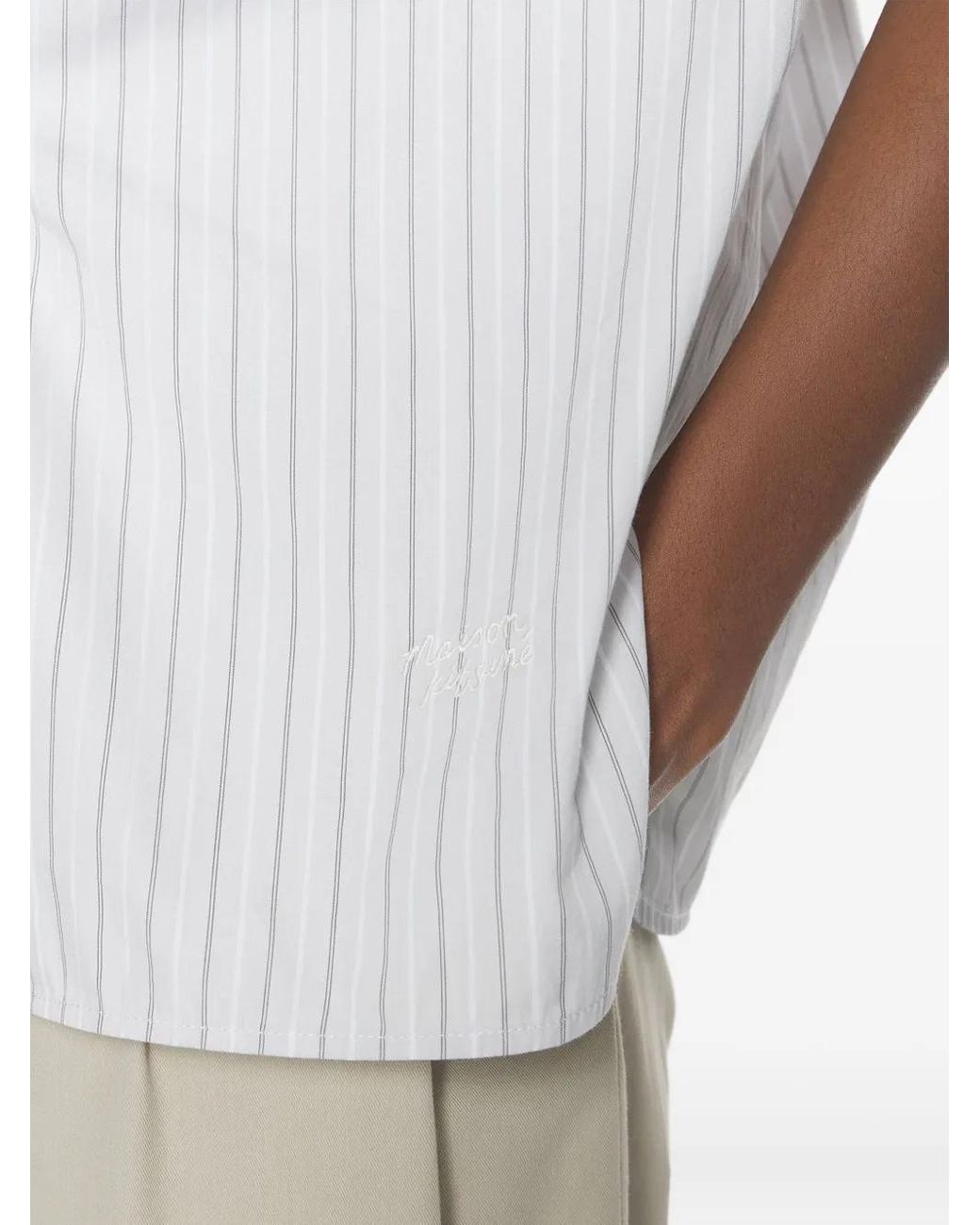 Camisa A Rayas Maison Kitsuné de color White