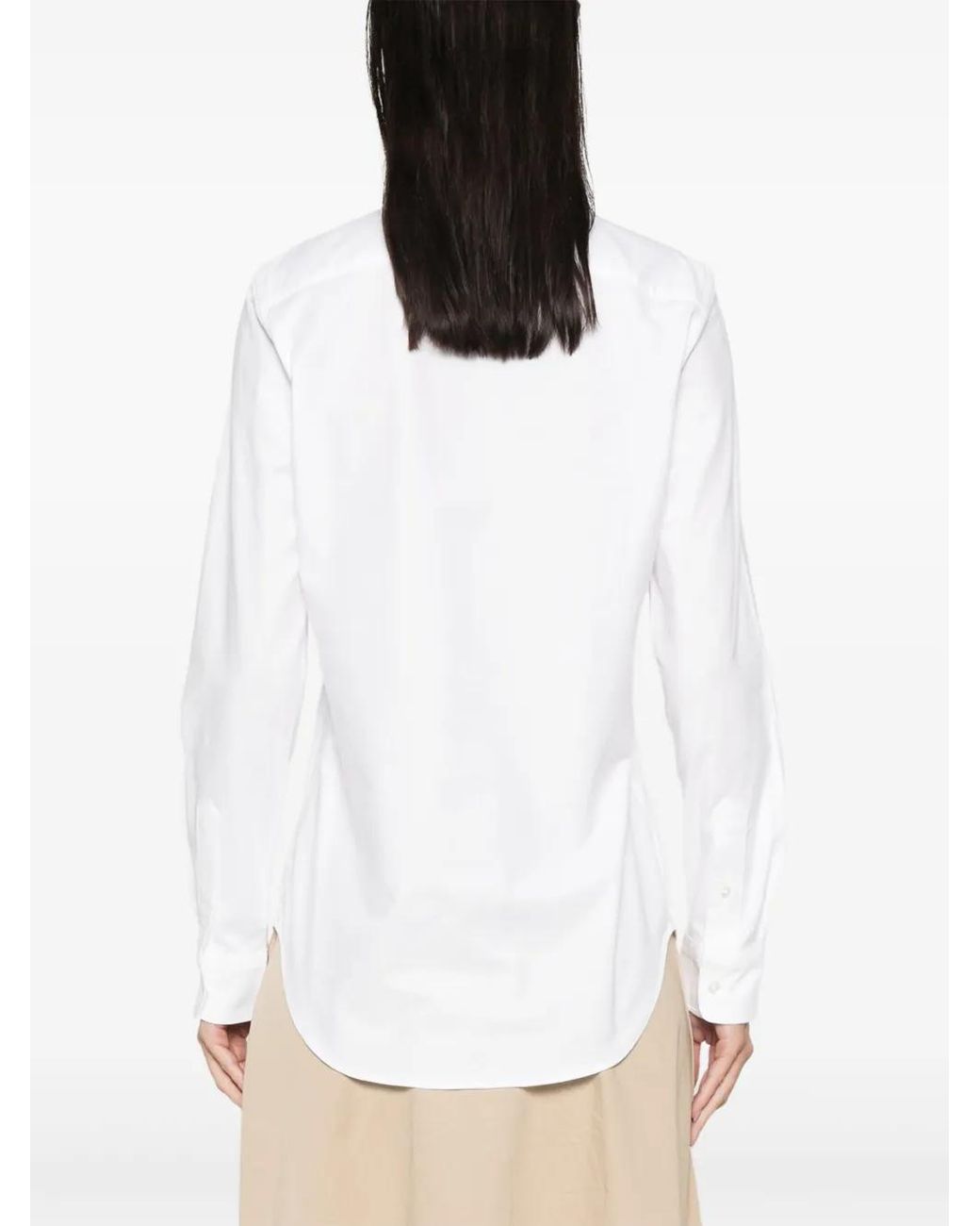 Polo Ralph Lauren White Ls Brkn St-Long Sleeve-Button Front Shirt