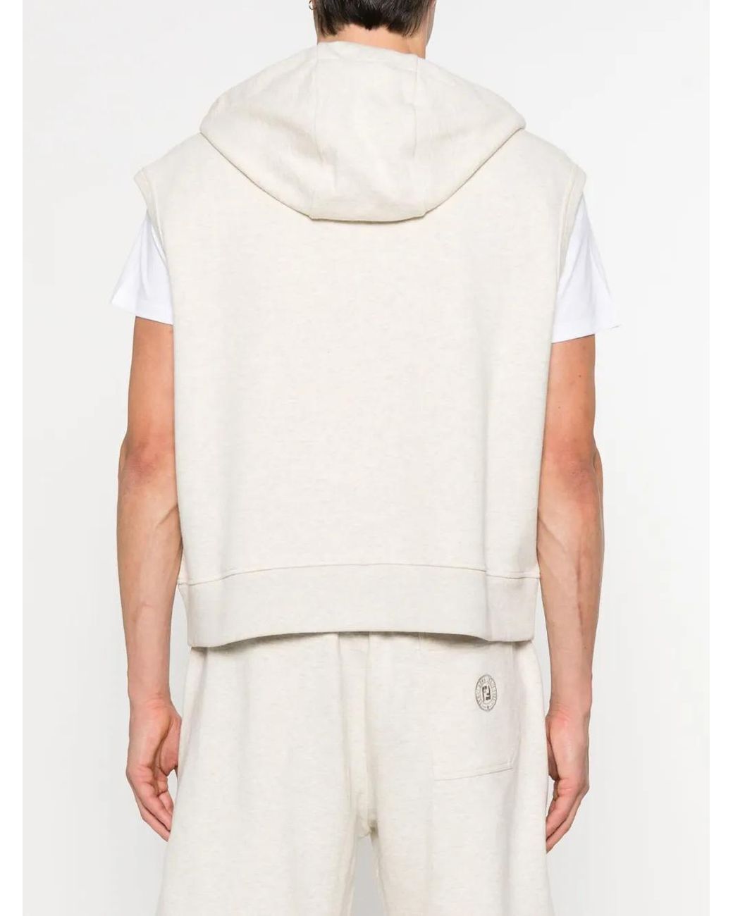 Hoodie Sans Manches À Fermeture Zippée Fendi pour homme en coloris White