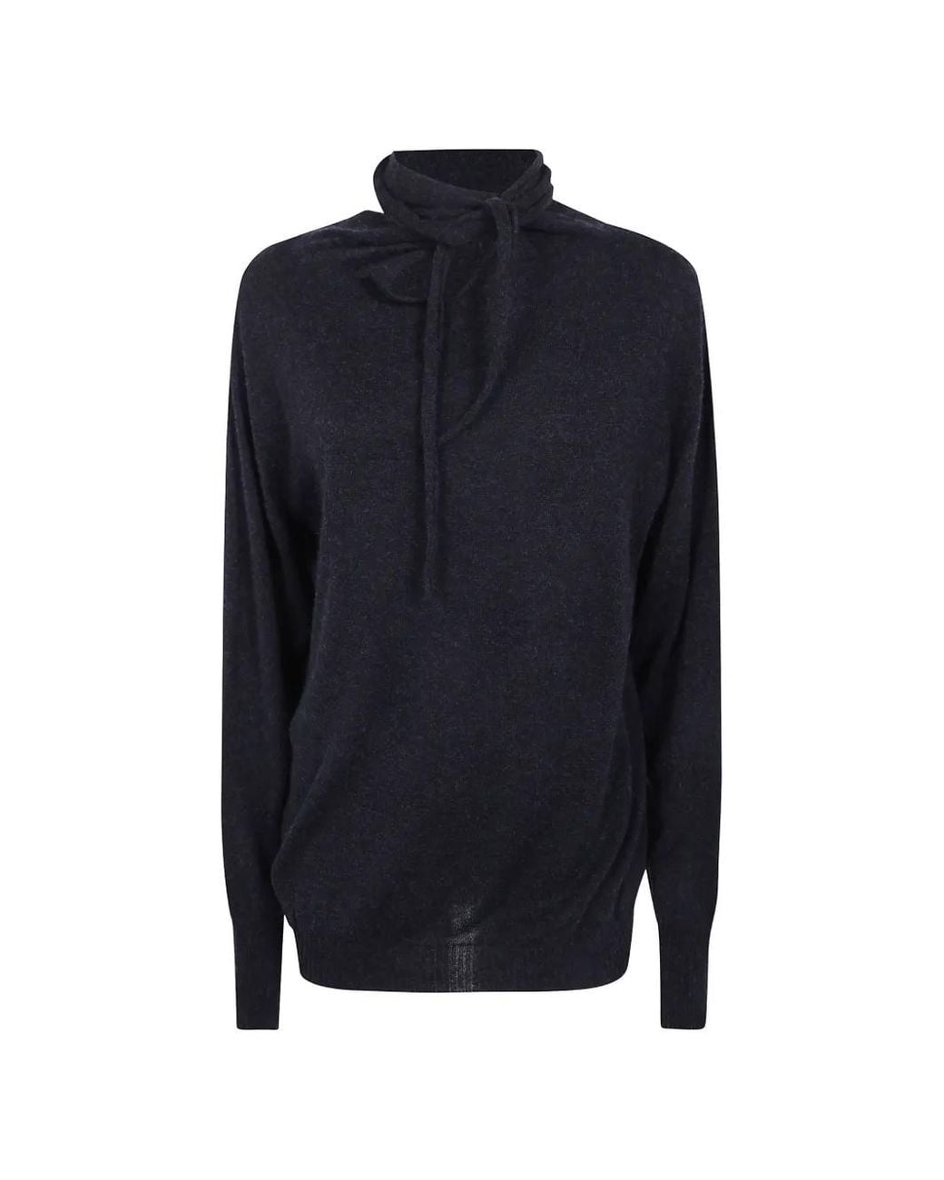 Issey Miyake Blue Tie-Neck Sweater
