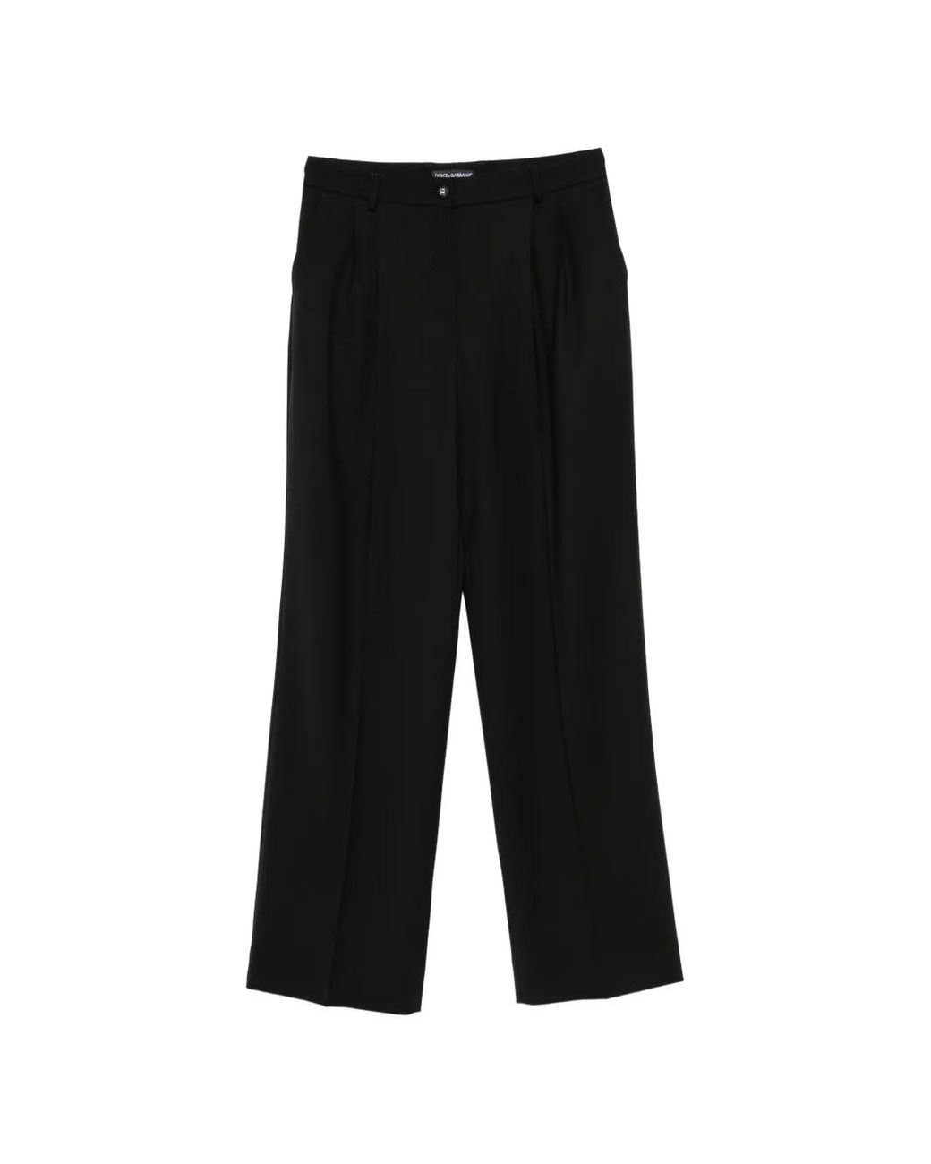 Dolce & Gabbana Black Pantalon Ample À Design Plissé