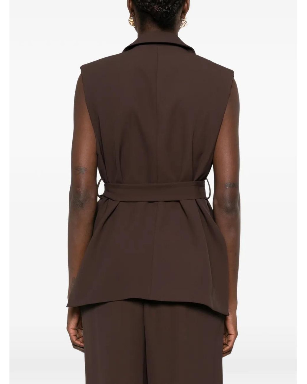 ViCOLO Brown Weste Mit Bindeband