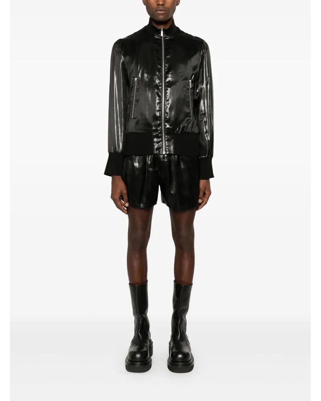 SAPIO Black Ciré-Effect Jacket