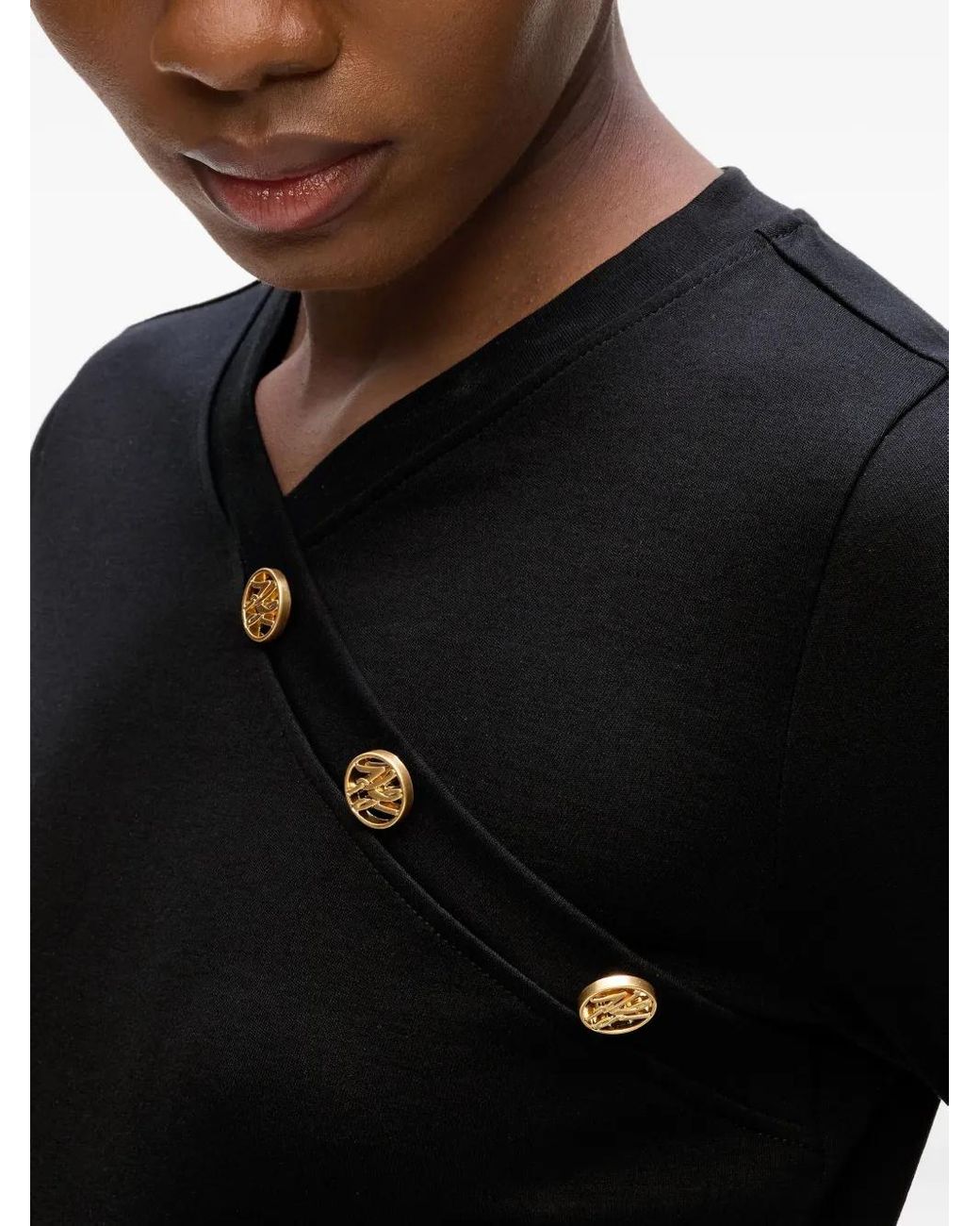Top con detalle de botones Karl Lagerfeld de color Black