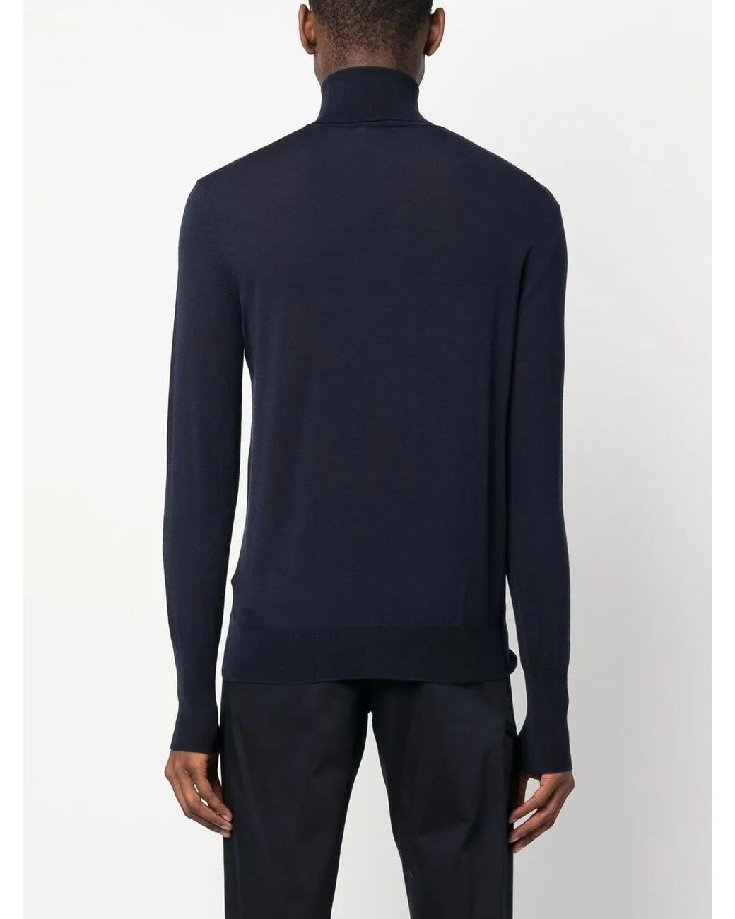 PT Torino Blue Roll Neck Knitted Jumper for men