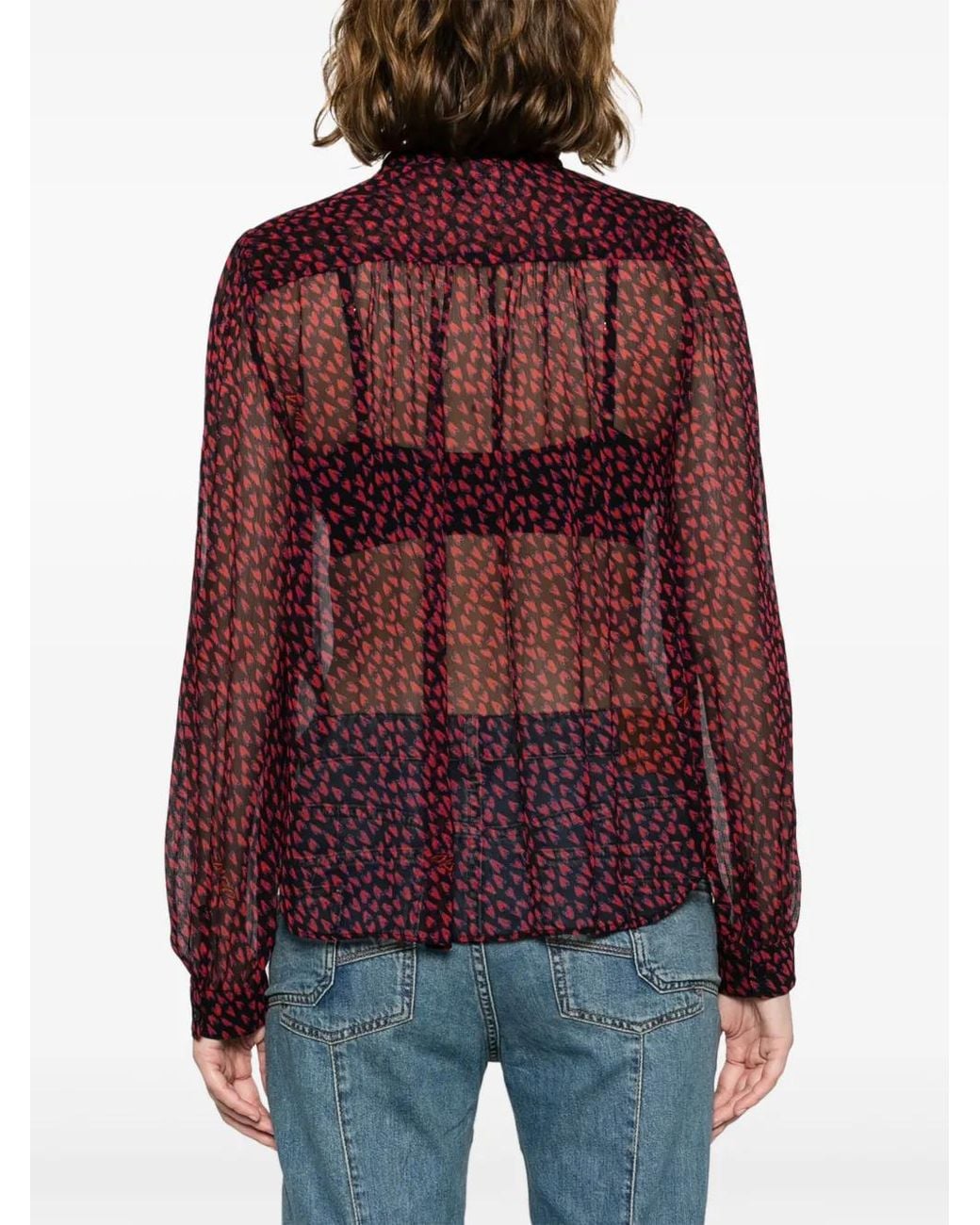 Zadig & Voltaire Purple Tino Crush Semi-Sheer Shirt