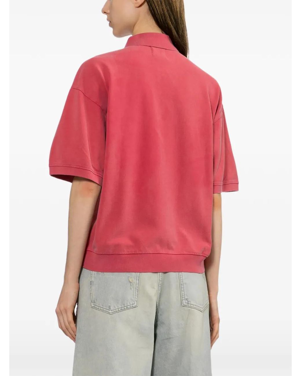 Halfboy Red Ribbed Polo Shirt