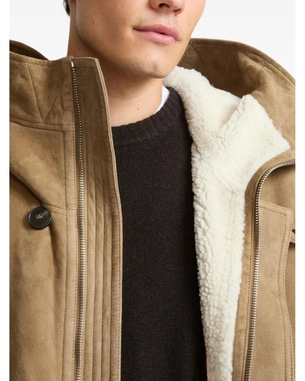 Yves Salomon Natural Shearling-Lined Hooded Parka for men