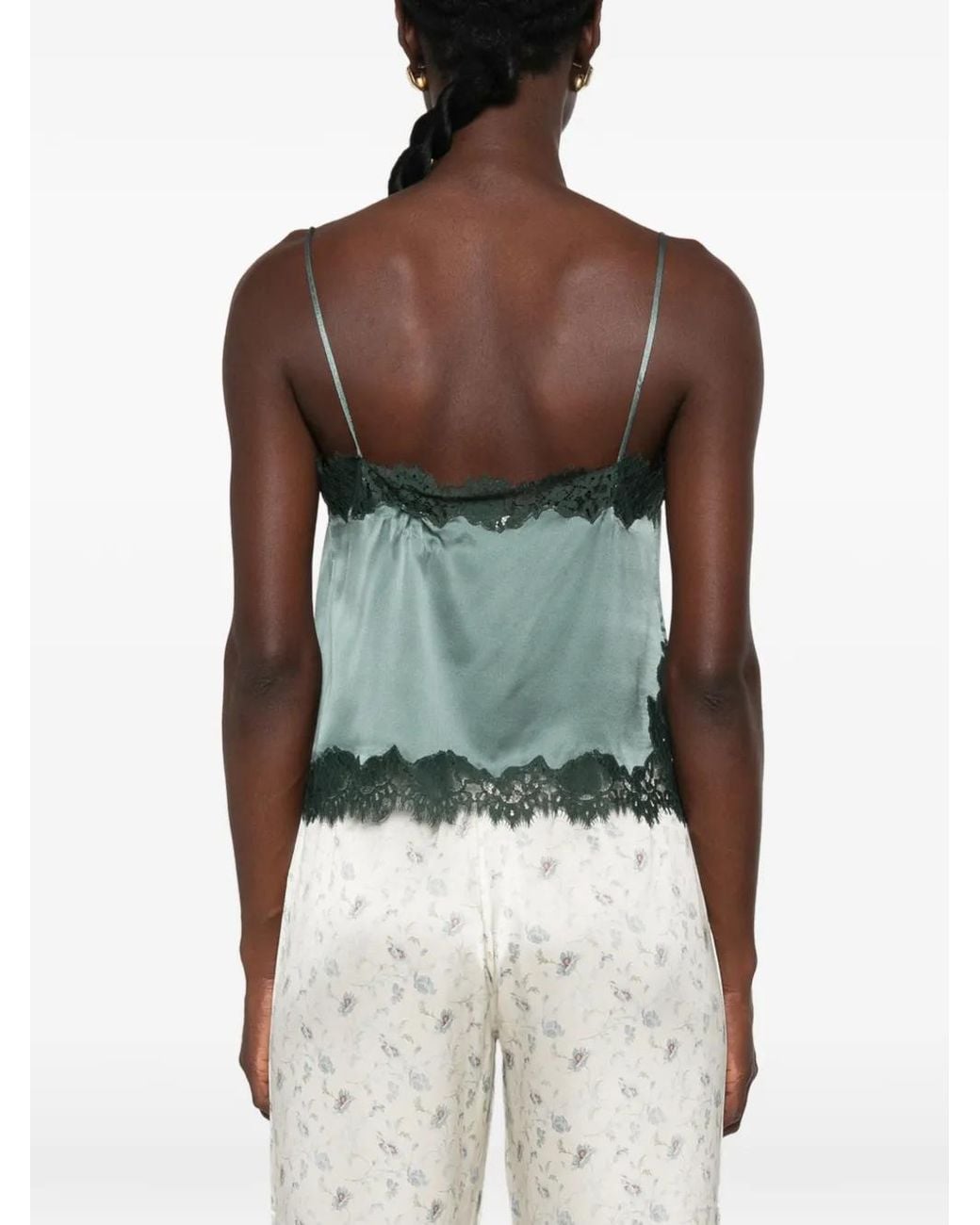 Doen Green Haut Avelaine Bordé De Dentelle