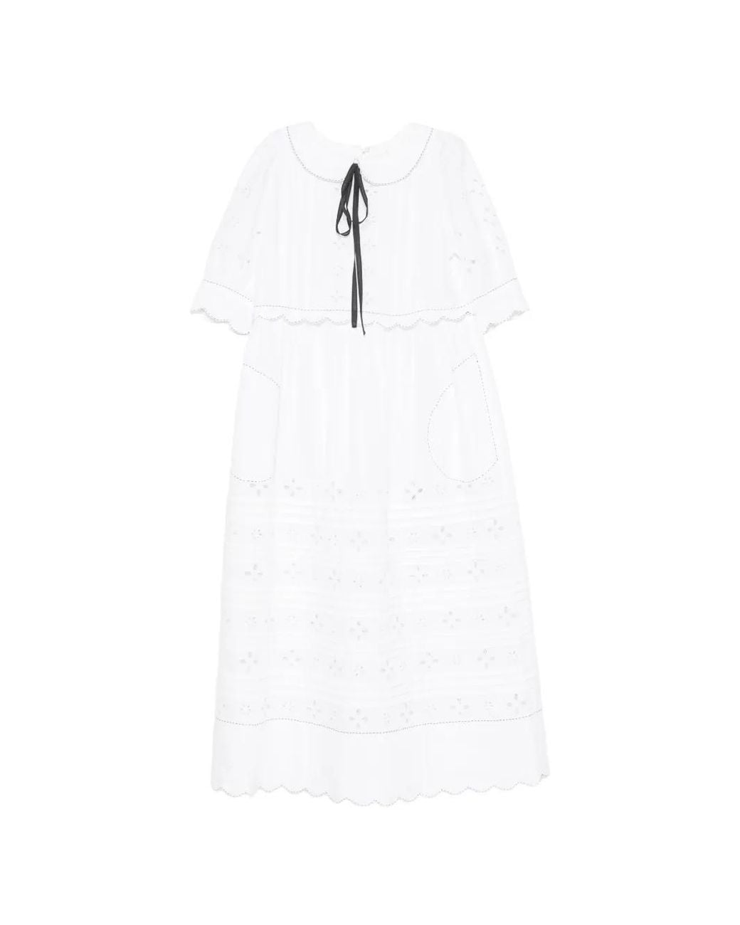 Vita Kin White Bari Broderie-Anglaise Midi Dress